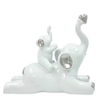 Kép 1/6 - Porcelan bebielefant az anyukajaval, ezust fulekkel es szivvel