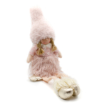 Kép 2/3 - Ülő lógólábú rózsaszín kislány szőrmesapkában