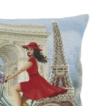 Kép 3/4 - Biciklivel az Eiffel-toronynál gobelin díszpárna