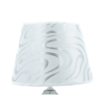 Kép 3/3 - Fehér ezüst csíkos asztali lámpa