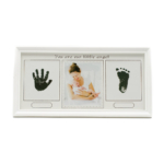 Kép 1/3 - Asztali képkeret 3 db képnek tintatussal baba láb- és kézlenyomat készítésére