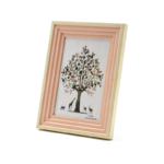 Kép 2/3 - Rózsaszín szegélyes fa asztali képkeret, közepes