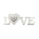 Kép 1/2 - Fehér állítható LOVE felirat, az O betű helyén szív alakú képkerettel