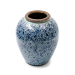 Kép 2/3 - Kék virágos gömbölyű váza