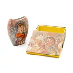 Kép 4/4 - Porcelán váza Mucha Topáz nőalakjával