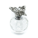 Kép 1/4 - Csillogó kövekkel díszített fém pillangó fejes apró parfümös üveg 