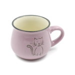 Kép 2/3 - Ülő cicás gömbölyű csésze, lila
