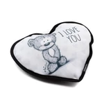 Kép 1/2 - Kicsi felakaszthato szurke macis parna  I Love You felirattal