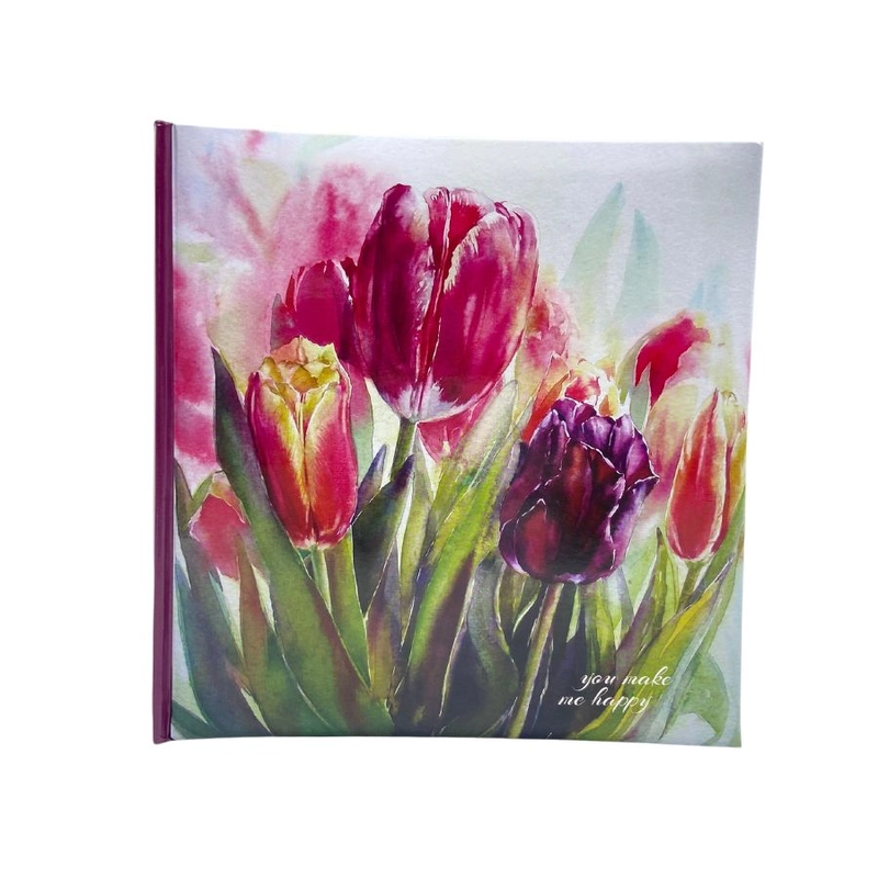 Tulipanos fotoalbum 200db 10x15cm-es fotonak, memosavval