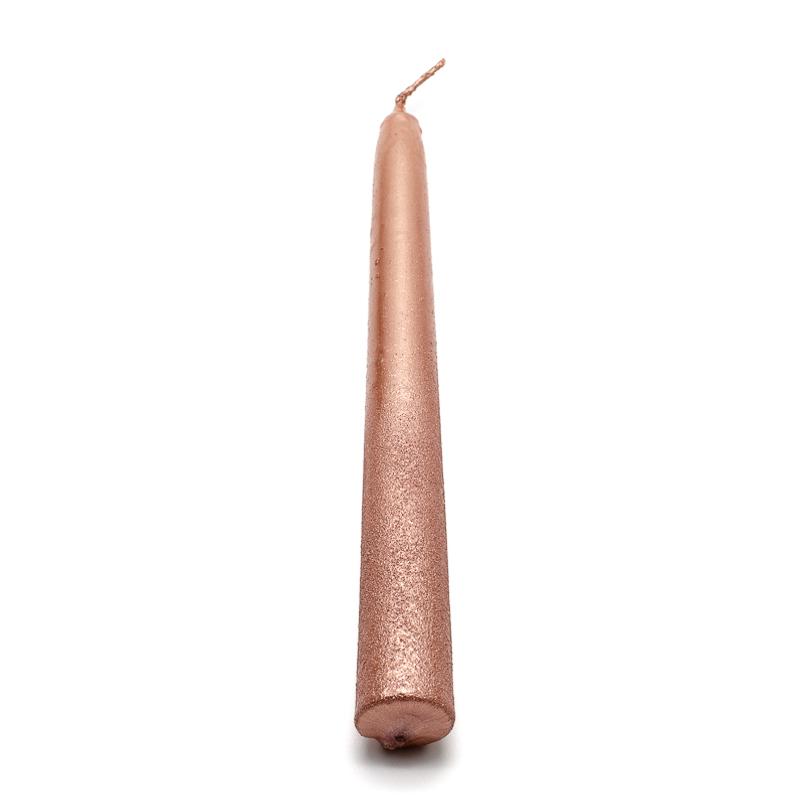 Rose gold metálos fényű rövid szálgyertya