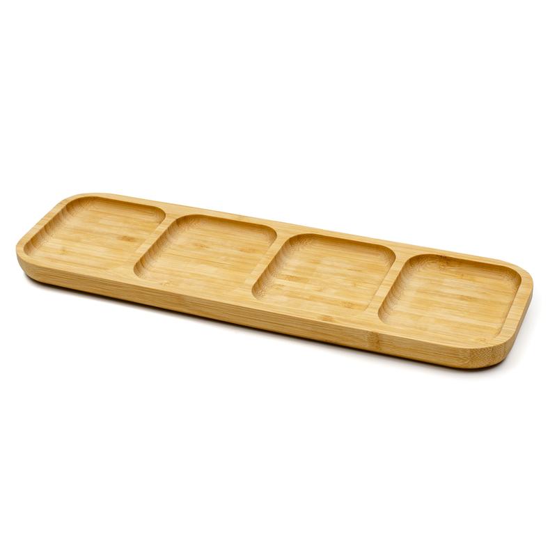 Bambusz kínáló tálka 4 rekesszel