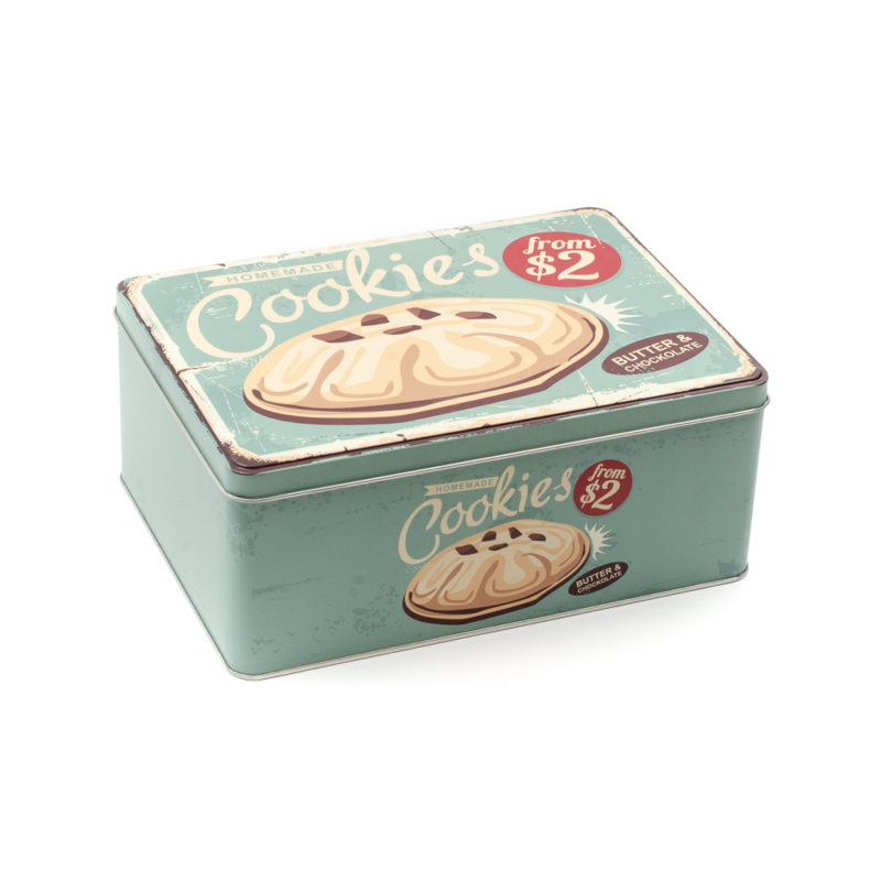 Retro stilusu femdoboz Cookies felirattal amerikai stilusban