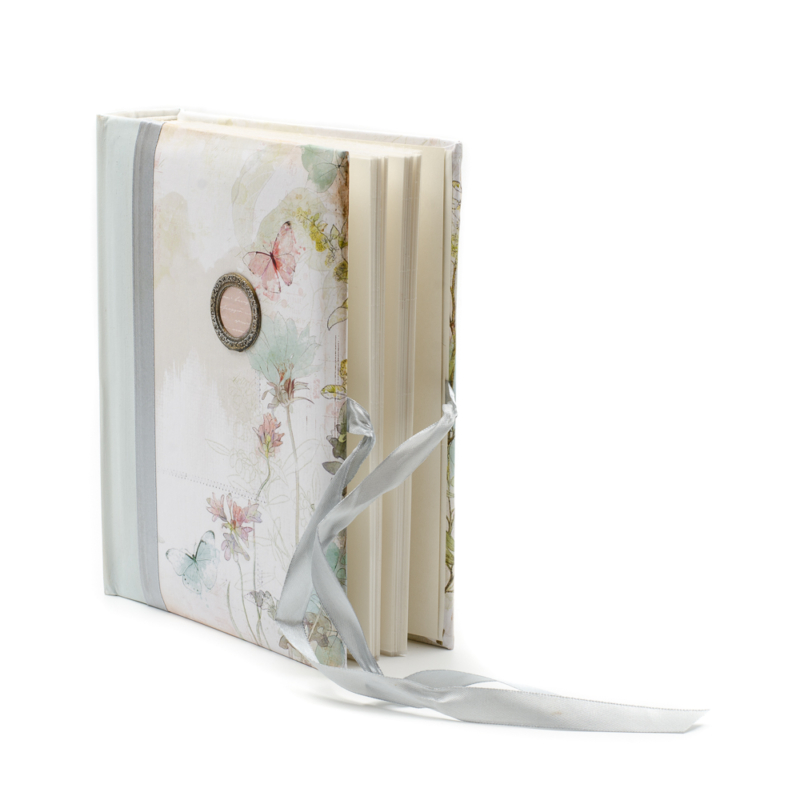 Ezüstkék kézműves fotóalbum pillangókkal