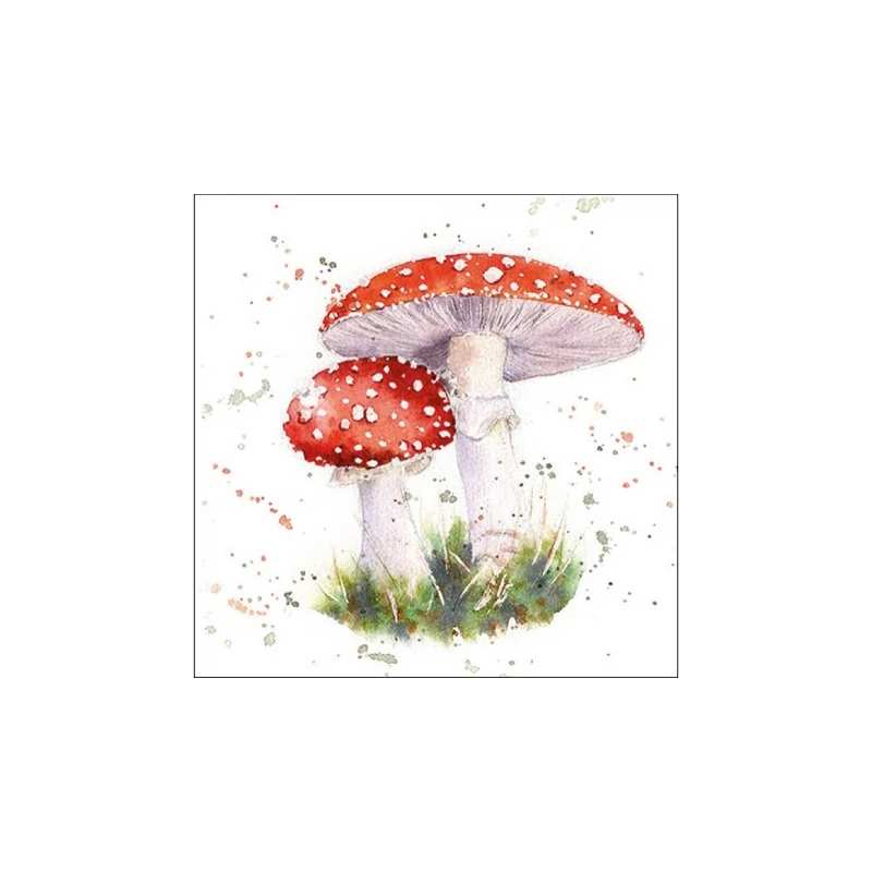 Oszi papirszalveta piros gombakkal, 33x33 cm