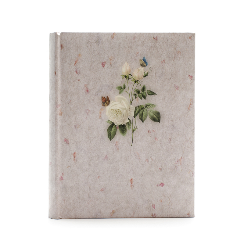 Romantikus stílusú rózsaszál pillangóval, nagyméretű fotóalbum