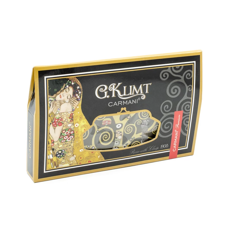 Csatos műbőr pénztárca, Klimt: Életfa