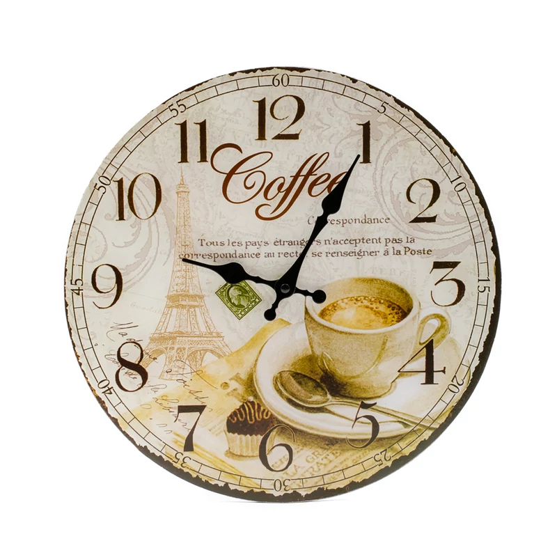 Nagy faliora espresso kaveval, Eiffel-toronnyal, francia felirattal