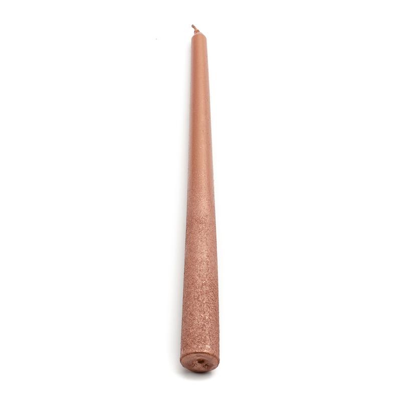 Sötét rose gold színű 30 cm-es szálgyertya