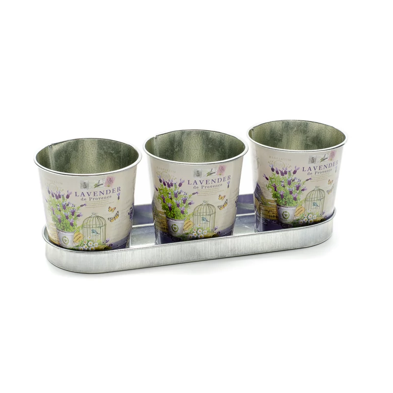 "Lavender" mini kaspók tálcán