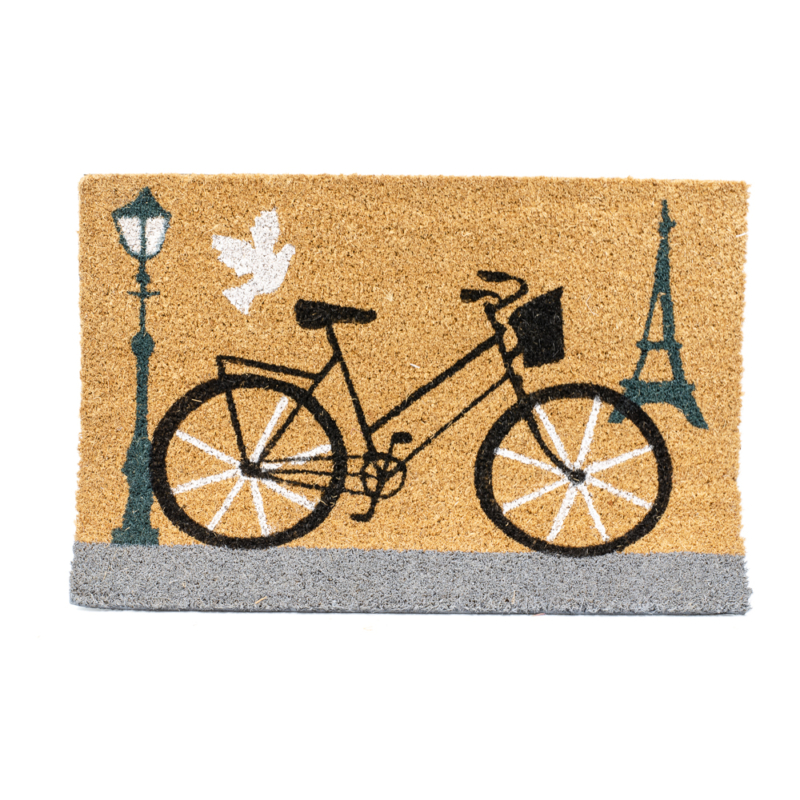 Kókuszrost lábtörlő biciklivel, Eiffel-toronnyal