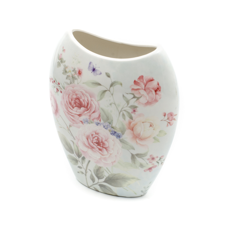 Rózsás porcelán váza díszdobozban