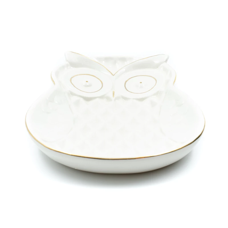 Bagoly formájú porcelán kínálótál