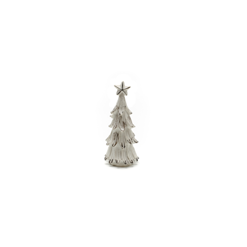 Kicsi álló fehér csillogó karácsonyfa