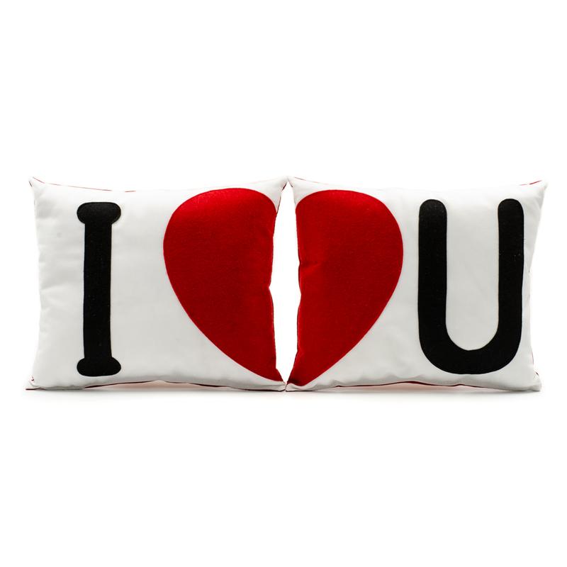 2 db-os piros szives I LOVE YOU parna szett