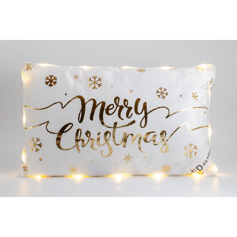 "Merry Christmas" LED-es párna