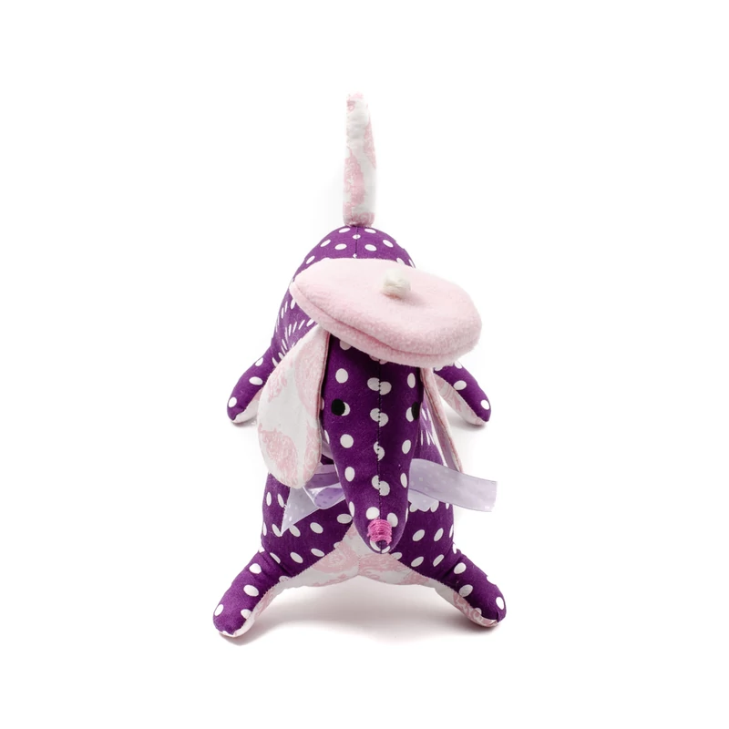 Lila pöttyös textil tacskó, nagy